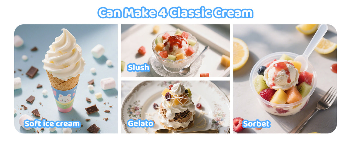 Ice Cream Maker,Rechargeable Soft Ice Cream Machine with Low Noise,Compact for 1-2 Servings,Perfect for Sorbet,Gelato,Frozen Yogurt,Silver