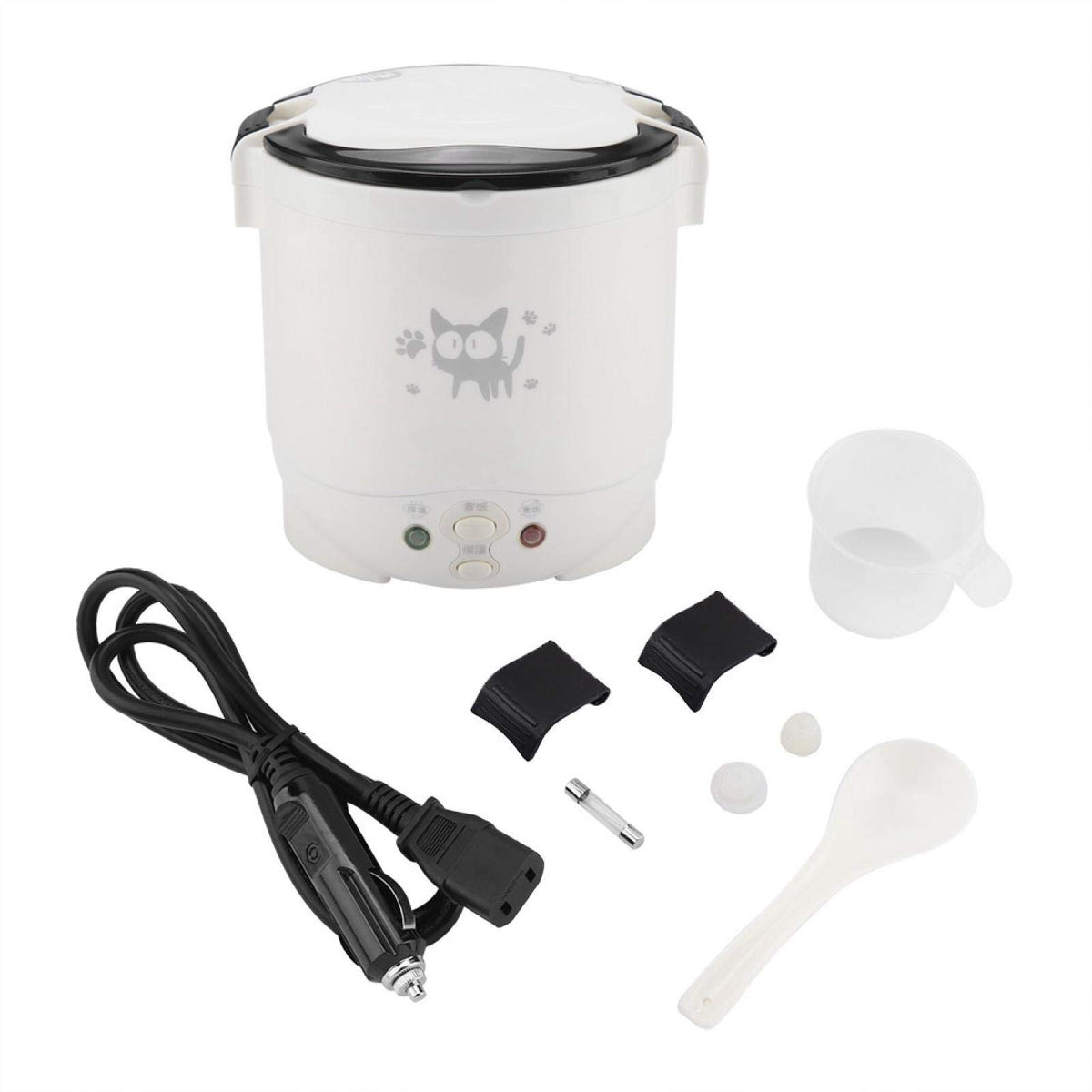 Mini Rice Cooker, 1L 12v Portable Rice Maker Car Food Steamer 2 Cup | Electric Lunch Box for Car, Automatic Fast Cooking, Non Stick Pot for Soup Grain Oatmeal Veggies Stews, Travel Camping Use