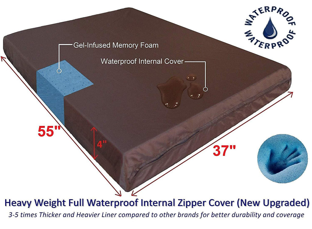 Dogbed4less Premium Orthopedic Memory Foam Dog Bed | Waterproof Liner, Washable Durable Canvas Cover and Bonus 2nd External Case, 7 Sizes
