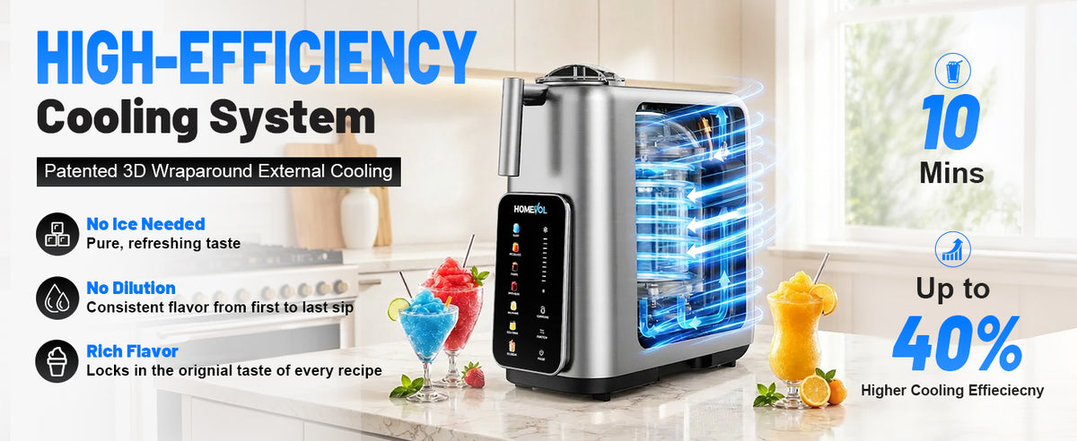 3-in-1 Slushie Machine, Ice Cream Maker & Frozen Drink Maker with 7 Preset Programs, No Ice Needed, 10 Mins Rapid Chill, 260 oz/Hour, LED Display, 304  Steel, Removable Cup & Stirrer