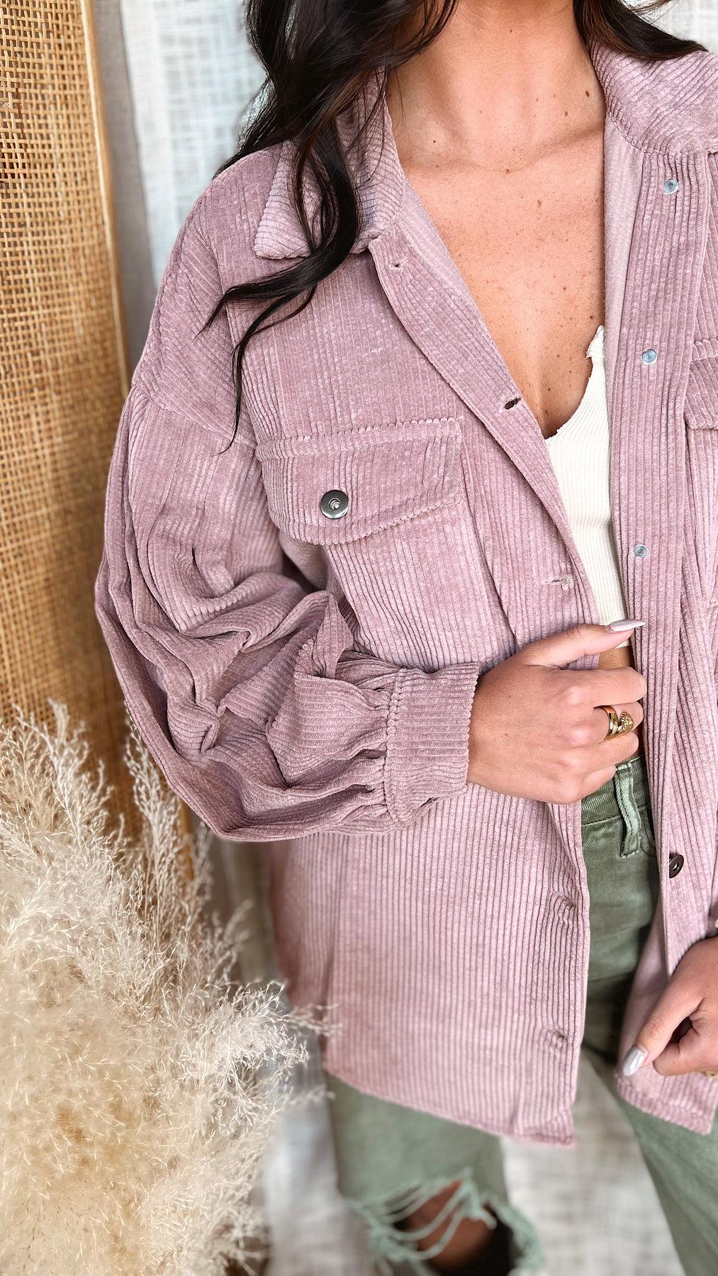 The Stroll in Chicago Corduroy Shacket