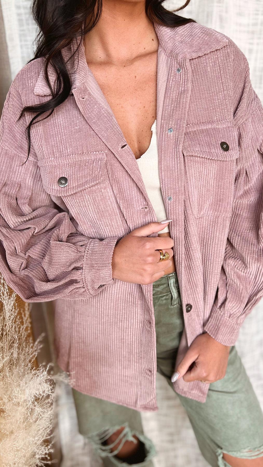 The Stroll in Chicago Corduroy Shacket