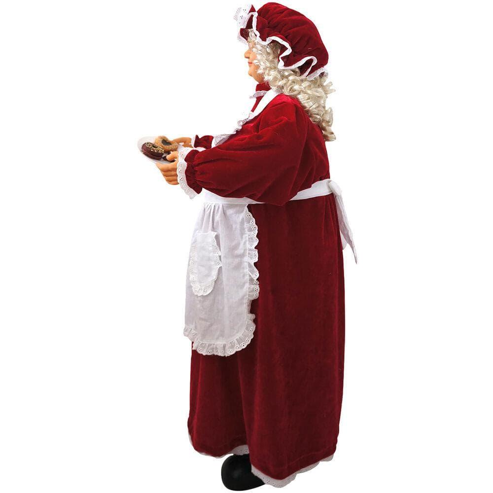 36 in. Christmas Dancing Baking Mrs. Claus with Apron and Cookies