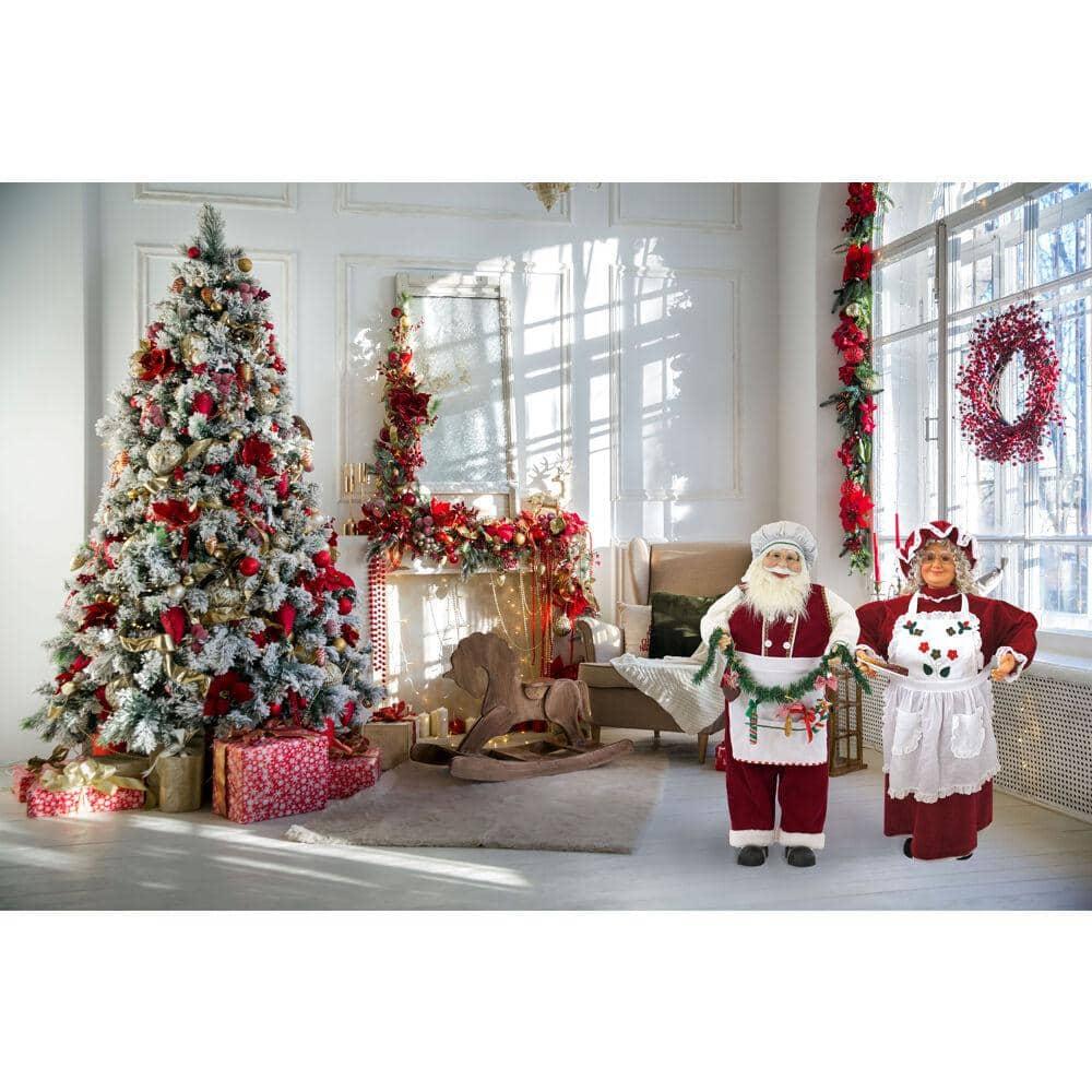 36 in. Christmas Dancing Baking Mrs. Claus with Apron and Cookies