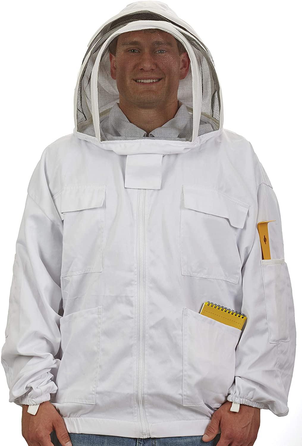 little giant deluxe beekeeping jacket protective bee suit jacket with hood (xxl) (item no. jkt2xl)