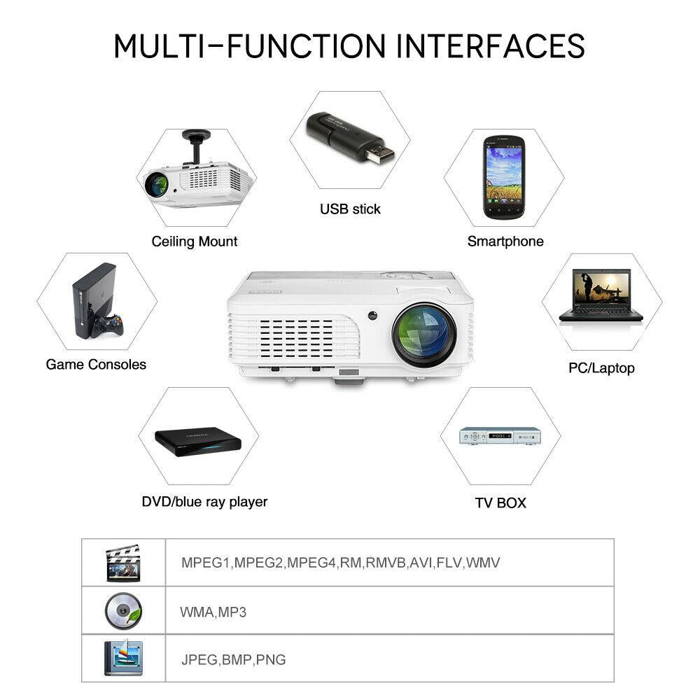 smart projector full hd andriod wifi wireless movie apps netflix youtube hdmi tv