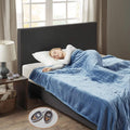 Gracie MIlls Electric Blanket w/Heat Setting Controllers Queen: 84x90" Sapphire -WR54-1745