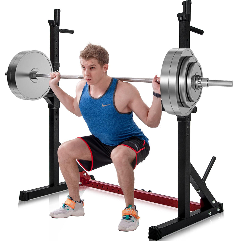 ANYSUN Adjustable Barbell Rack Max Load 550LBS Multi-Function Dipping Station Squat Stand Home Gym Fitness Weight Bench Press Stand
