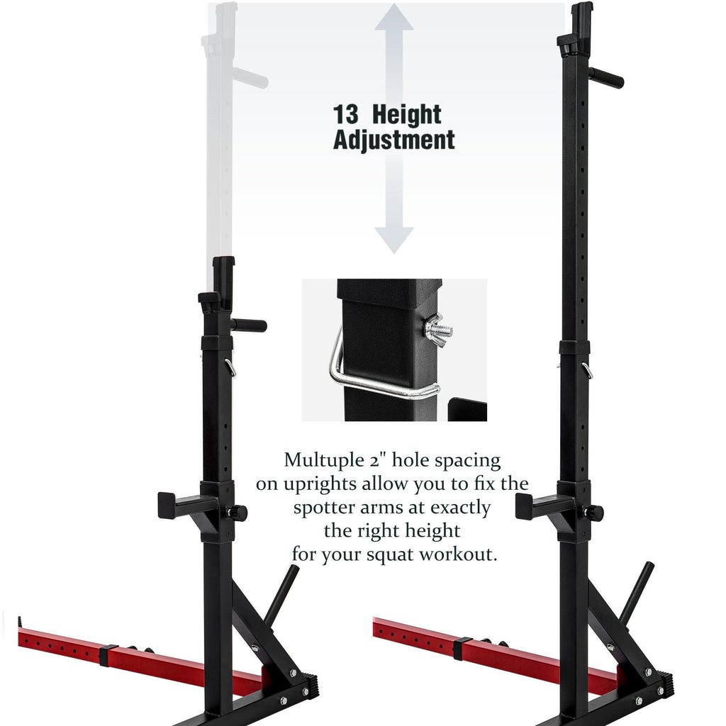 ANYSUN Adjustable Barbell Rack Max Load 550LBS Multi-Function Dipping Station Squat Stand Home Gym Fitness Weight Bench Press Stand