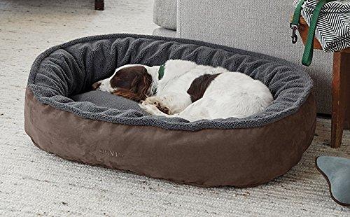 Orvis Comfortfill-eco Wraparound Dog Bed with Fce/LarDogs 60-90 Lbs, Mocha,
