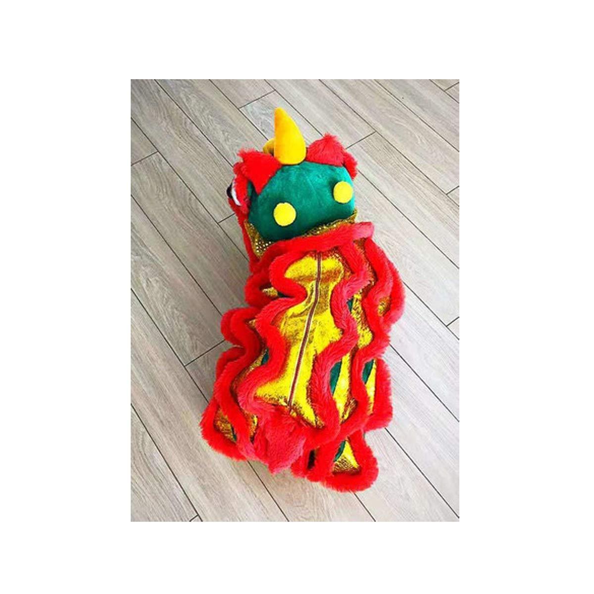 XIAOXIAN Dog Lion Dance Clothes Pet Dragon Dance Funny Little LarDog Teddy Year Cat Dog (Size : S)