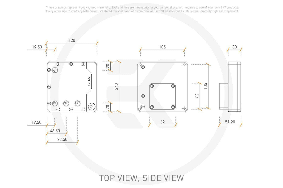 ekwb ek-quantum kinetic flt 120 pump/reservoir combo, ddc pwm, d-rgb, plexi