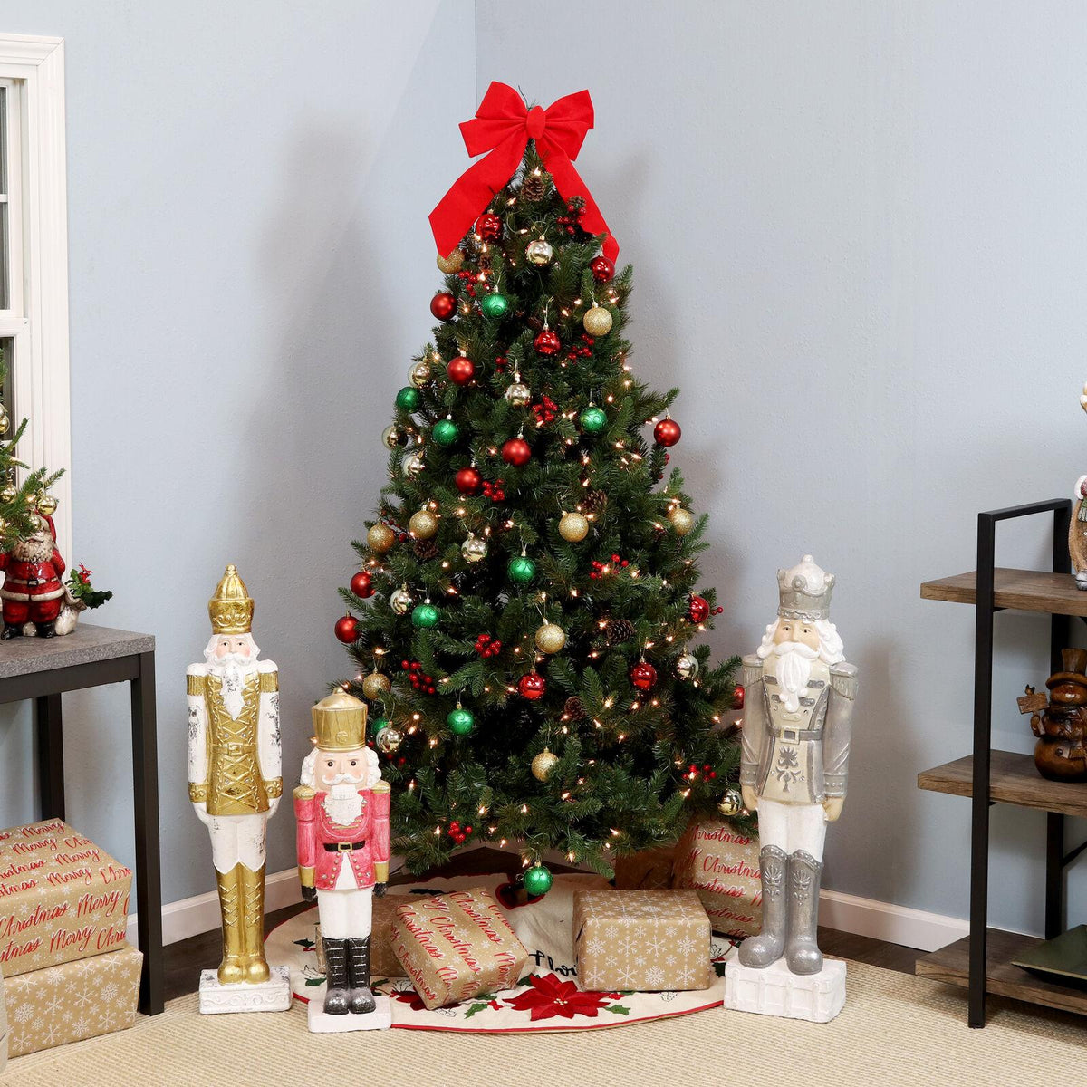 Sunnydaze 6' Merry Berries Pre-Lit Artificial Christmas Tree