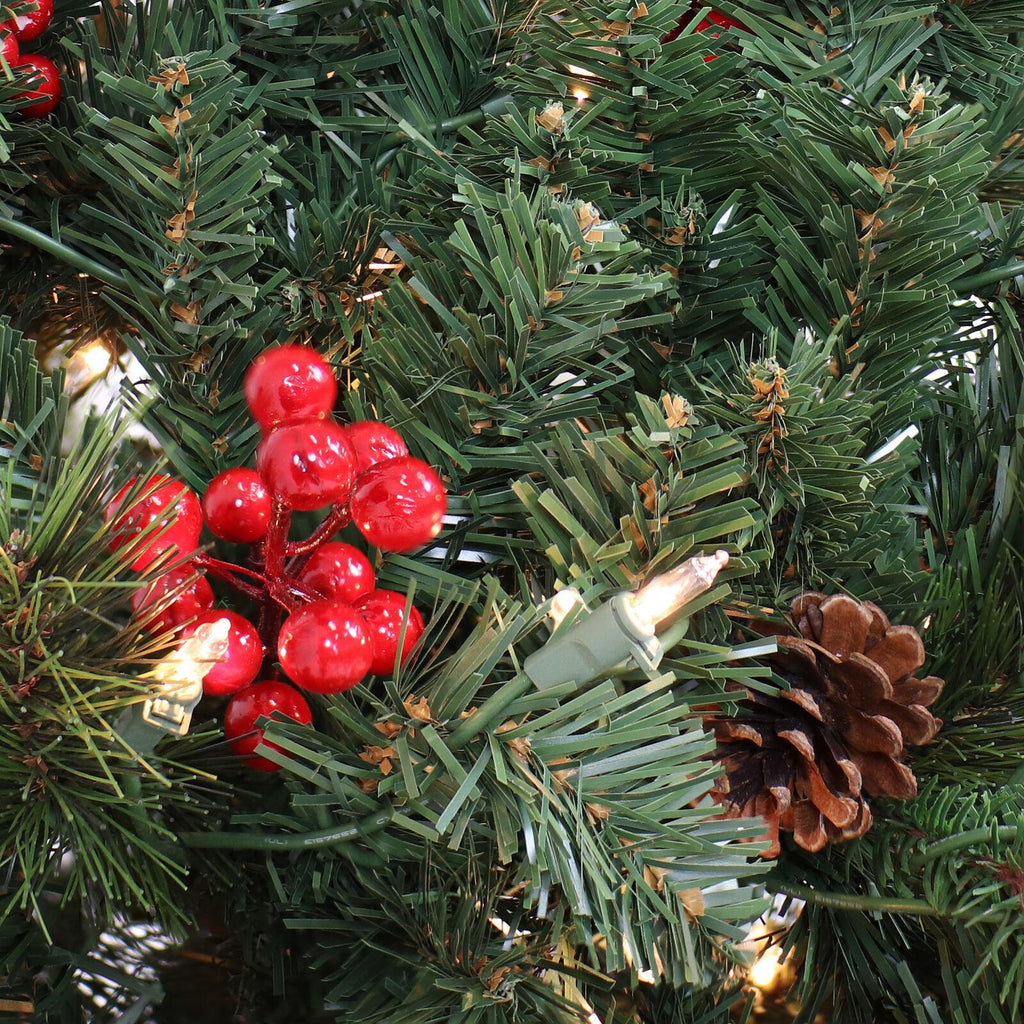 Sunnydaze 6' Merry Berries Pre-Lit Artificial Christmas Tree