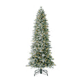 Evergreen Classics 7 Foot Pre-Lit Flocked Natural Pine Artificial Christmas Tree