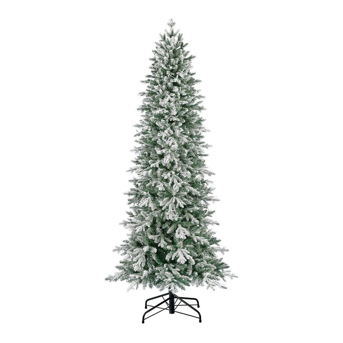 Evergreen Classics 7 Foot Pre-Lit Flocked Natural Pine Artificial Christmas Tree