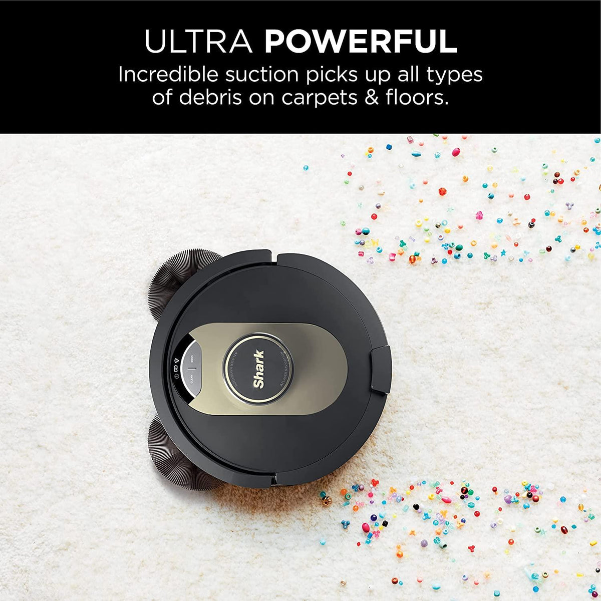 Shark AV2501AE AI Robot Vacuum with XL HEPA Self-Empty Base, Bagless, 60-Day Capacity, LIDAR Navigation, Perfect for Pet Hair, Compatible with Alexa, Wi-Fi Connected, Carpet &amp; Hard Floor, Black