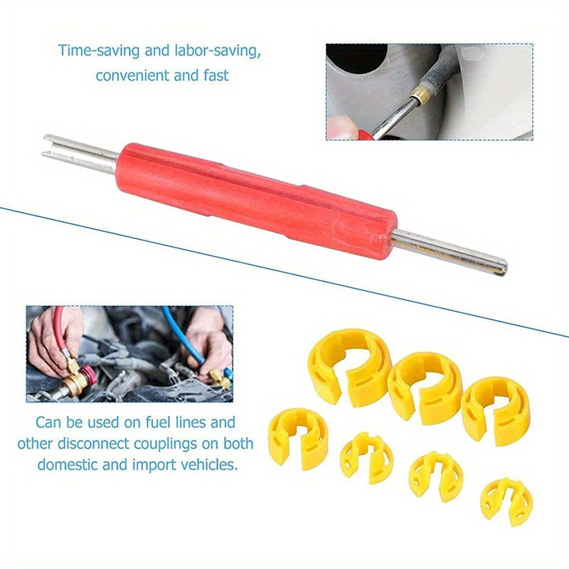 16PCS Fuel Line Disconnect Removal Tool Set,1/4 5/16 3/8 1/2 5/8 3/4 7/8 Inch   Disconnect Tool Kit For Auto Repair Tools
