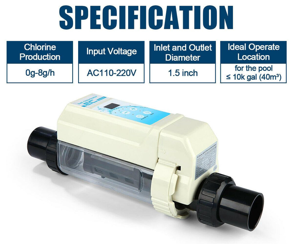 pool salt water chlorine generator for 26,400 gal above ground inground pools