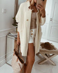 pocket design open front buttoned fluffy cardigan