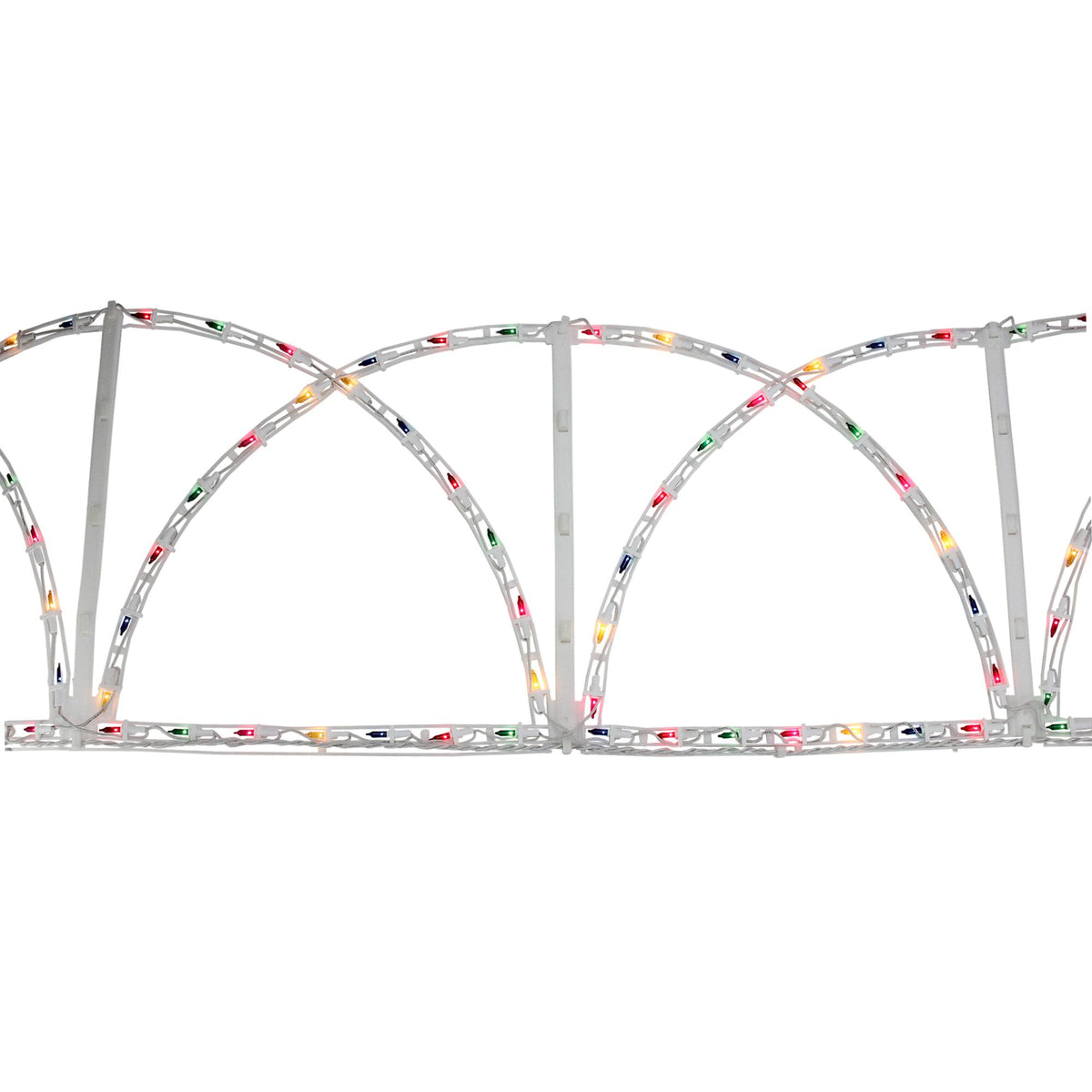 7.5' Lighted White Christmas Pathway Fence - Multi-Color Lights