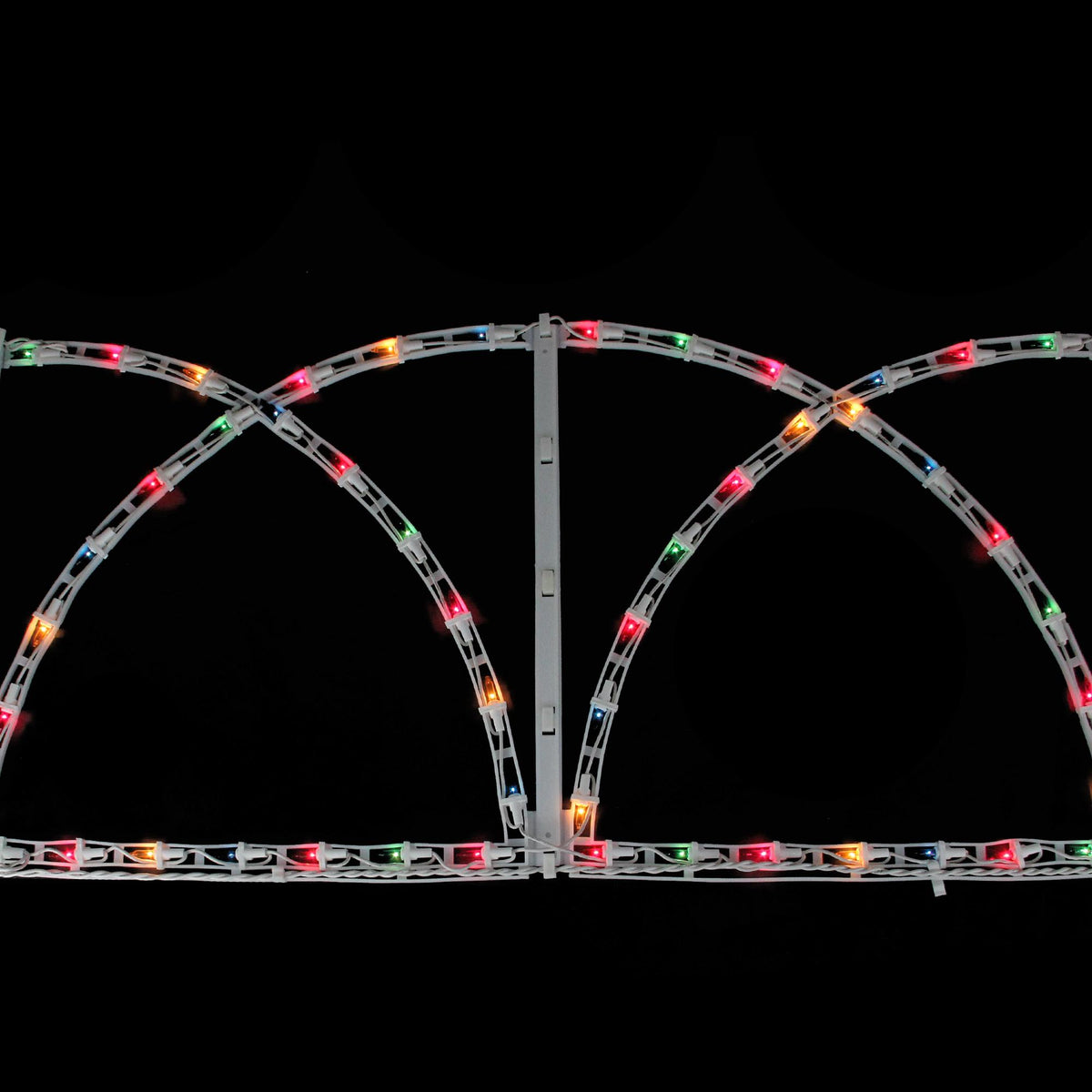 7.5' Lighted White Christmas Pathway Fence - Multi-Color Lights