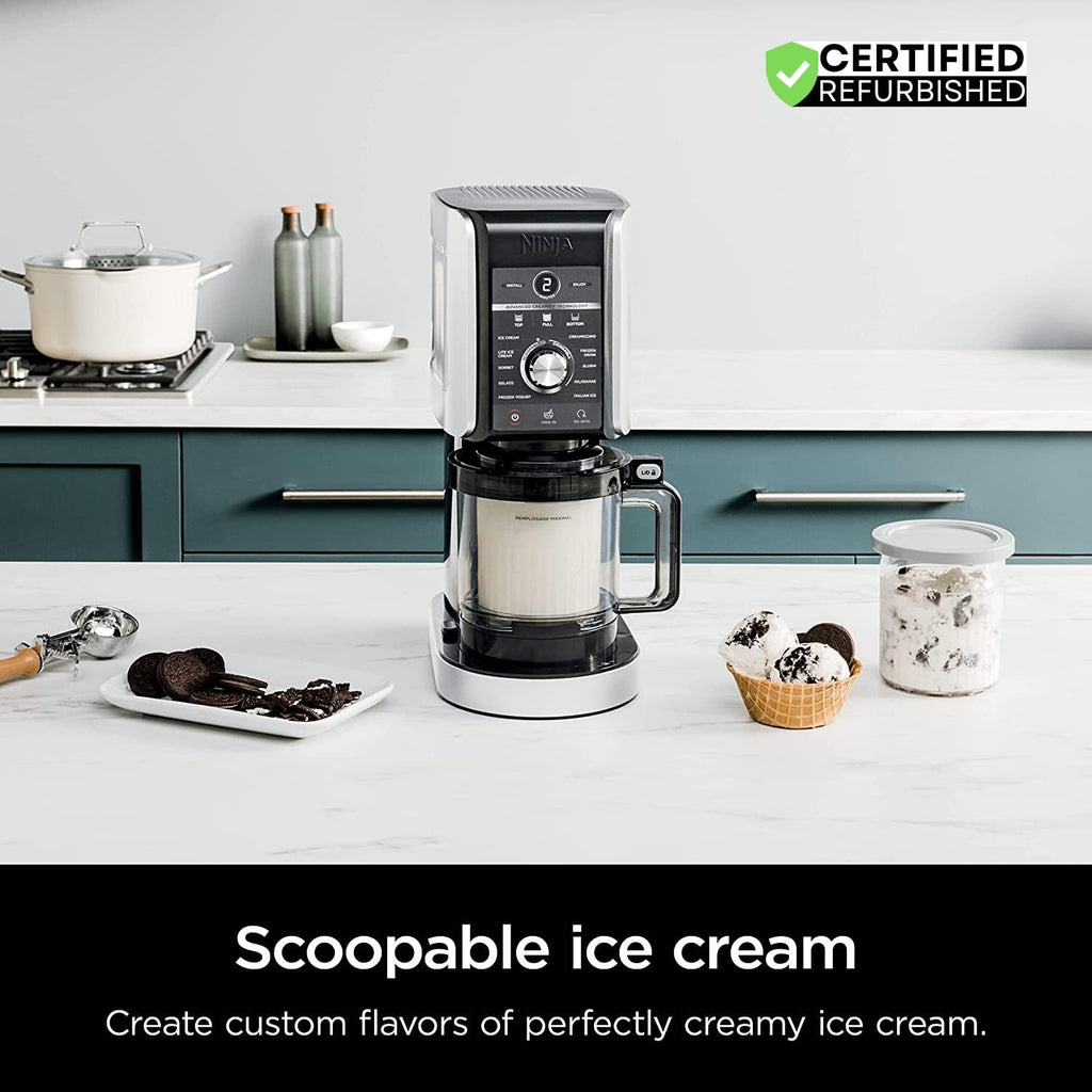 (Refurbished) NC501 CREAMi Deluxe 11-in-1 XL Ice Cream Maker Silver Bundle with 2 YR CPS Enhanced Protection Pack (Renewed)