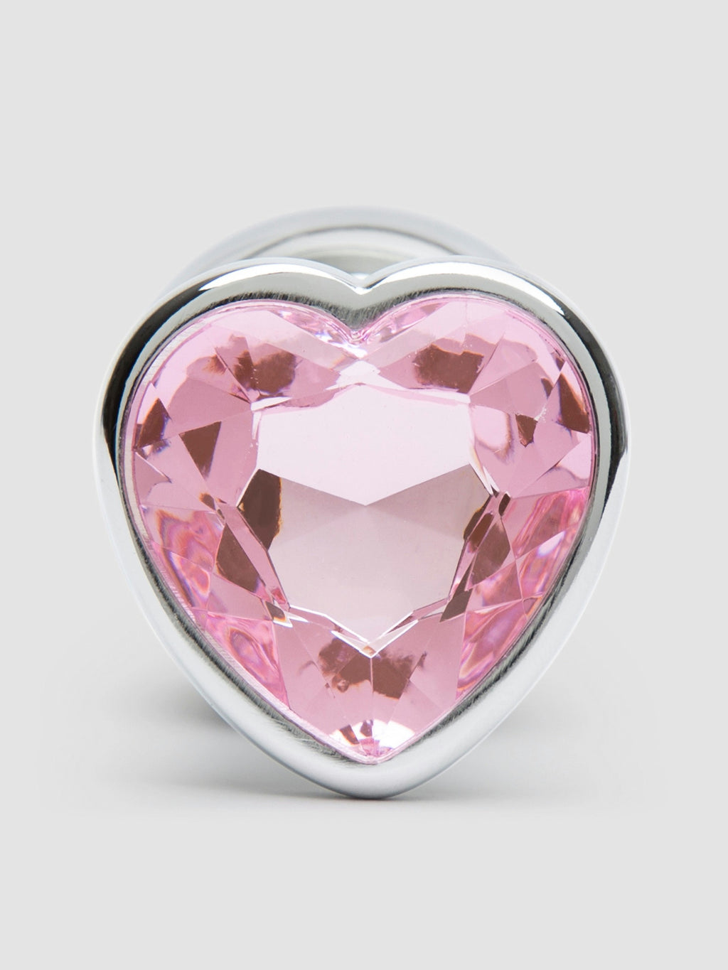 Lovehoney Jeweled Heart Metal Large Butt Plug 3.5 Inch, Silver