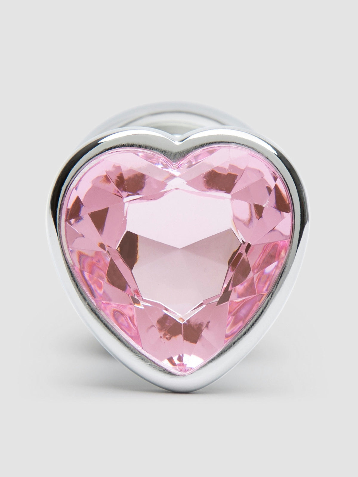 Lovehoney Jeweled Heart Metal Large Butt Plug 3.5 Inch, Silver
