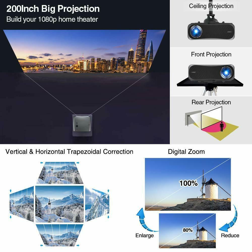 native 1080p projector 4k 1980*1080 full hd movie tv office daytime meeting us