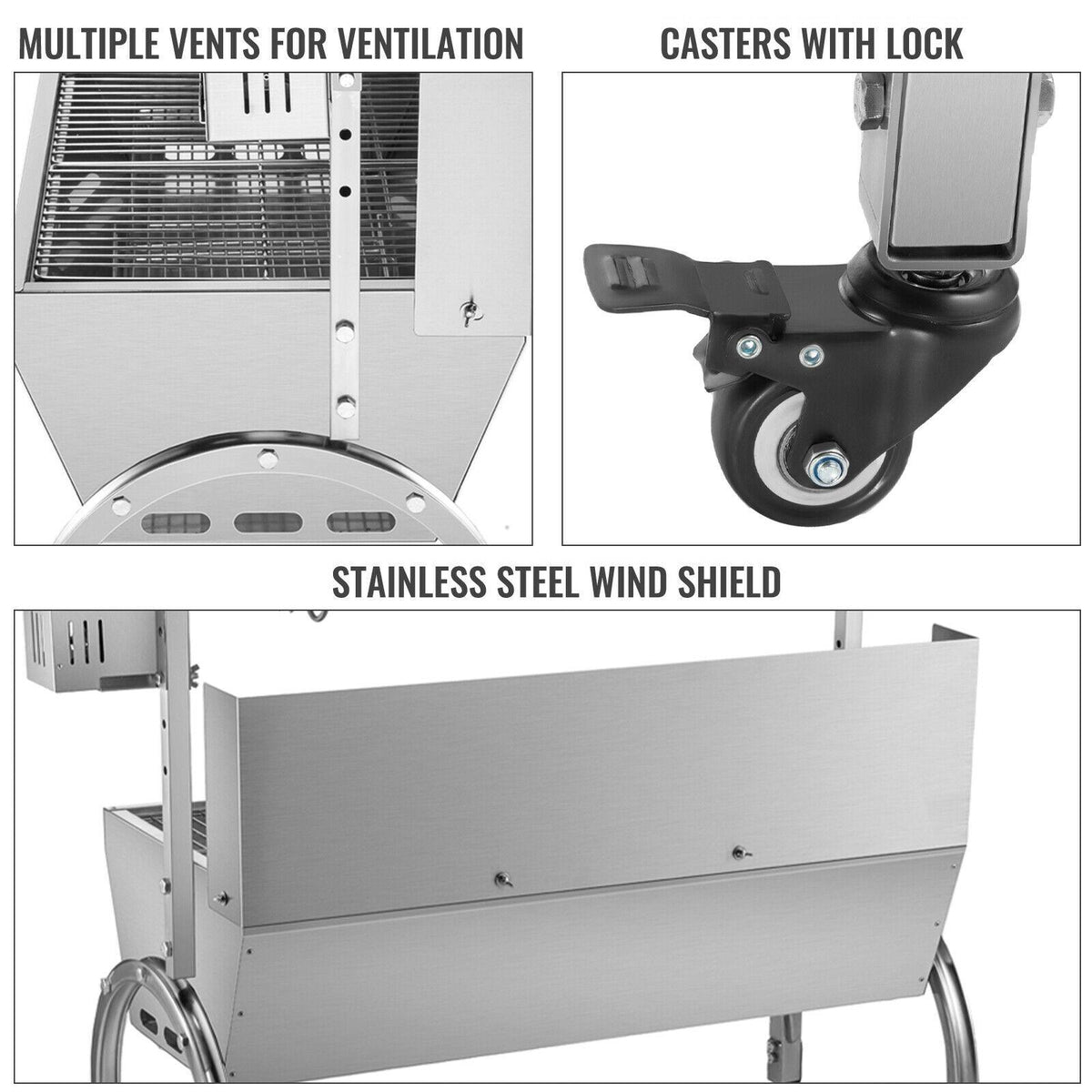 BBQ Roaster 45W 132lb Roasting Machine Pork Rotisserie Roaster for Lamp
