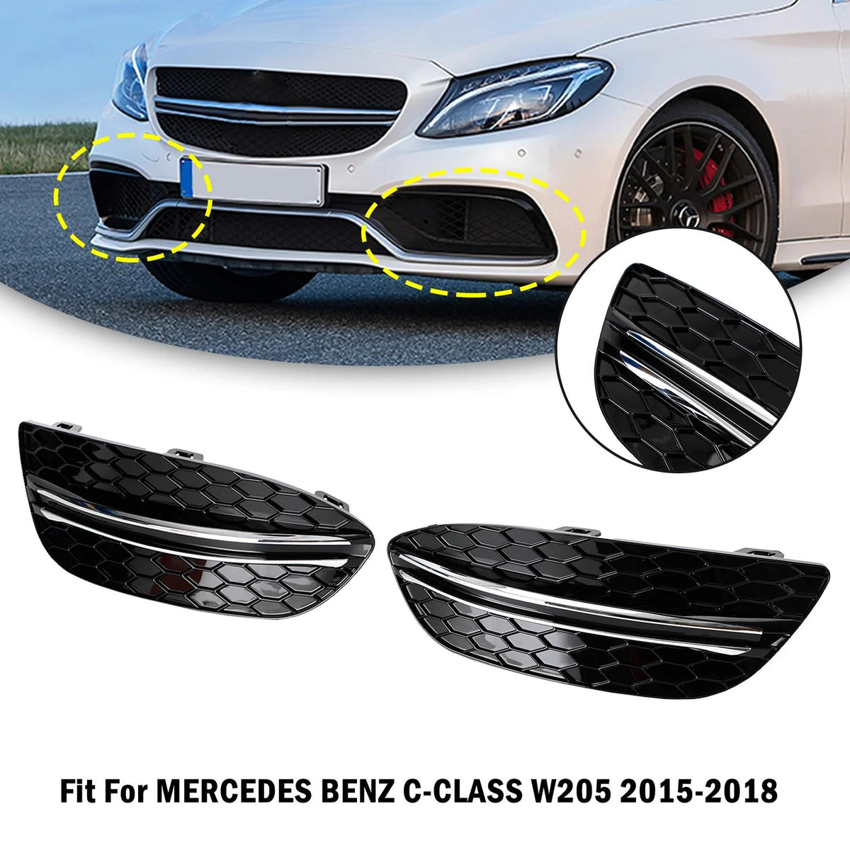 2015-2023 BENZ C-CLASS W205 Base Sedan Honeycomb Front Fog Light Cover 2058850723 MB1038172 Generic