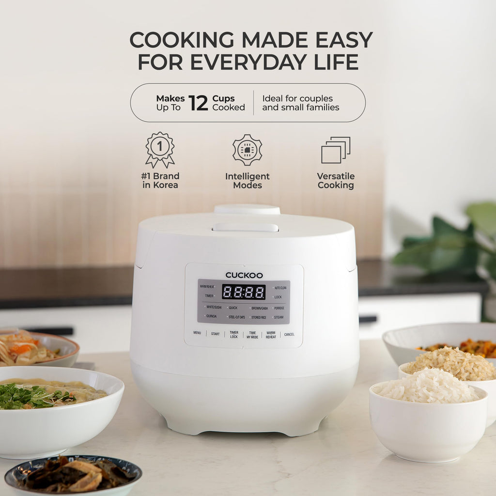 6-Cup / 1.5 Qt. (Uncooked) Micom Rice Cooker and Warmer, Steamer basket, 11 Operating Modes: White Rice, Brown Rice & More, Nonstick Inner Pot, Made in Korea, Small Rice Cooker, Multi Cooker, CR-0641F