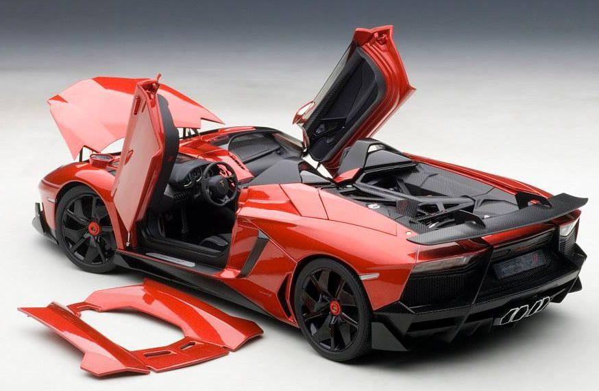 Lamborghini Aventador J Metallic Red 1/18 Diecast Car Model by Autoart