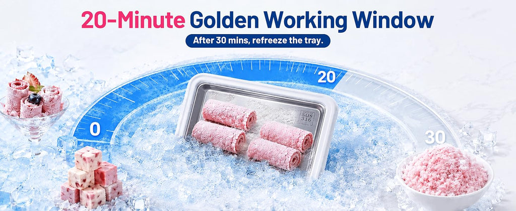 Rolled Ice Cream Maker,  Freeze Tray Ice Cream Maker,Homemade DIY Ice Cream Rolled Maker for Fun Family Activities, Rolled Ice Cream Tray for Yogurt, Sorbetand and Gelatod, White