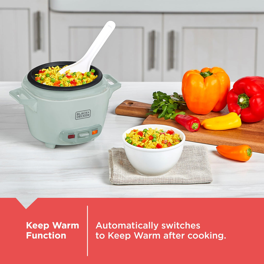 3-Cup Cooked (1.5 Cups Uncooked) Rice Cooker, Removable Nonstick Bowl, One-Touch Operation, Surf Spray