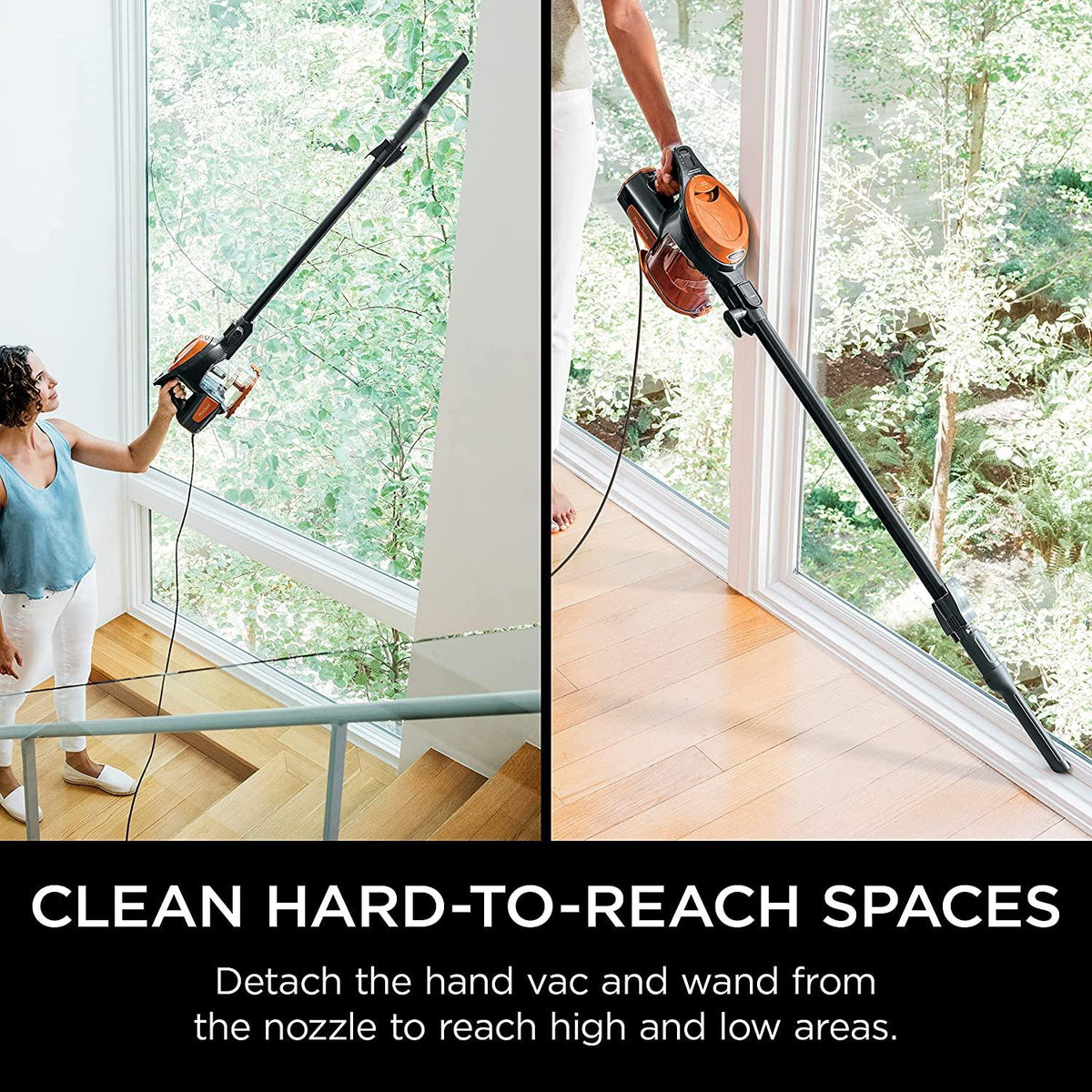 Shark HV302 Rocket Pet Corded Stick Vacuum, Lightweight with Swivel Steering for Carpets &amp; Hard Floors, Converts to Hand Vacuum, Includes Crevice Tool, Pet Multi-Tool &amp; Precision Duster, Orange