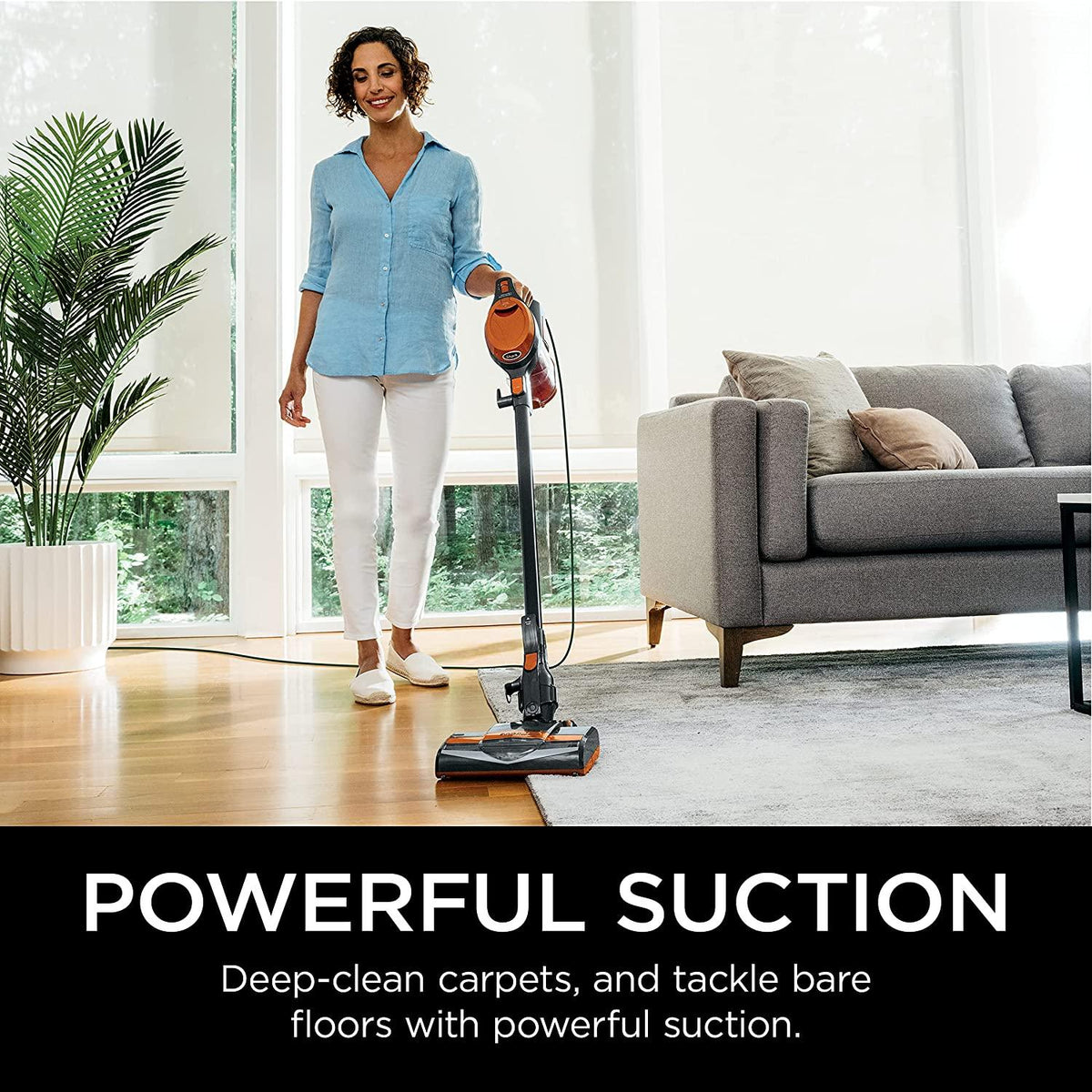 Shark HV302 Rocket Pet Corded Stick Vacuum, Lightweight with Swivel Steering for Carpets &amp; Hard Floors, Converts to Hand Vacuum, Includes Crevice Tool, Pet Multi-Tool &amp; Precision Duster, Orange
