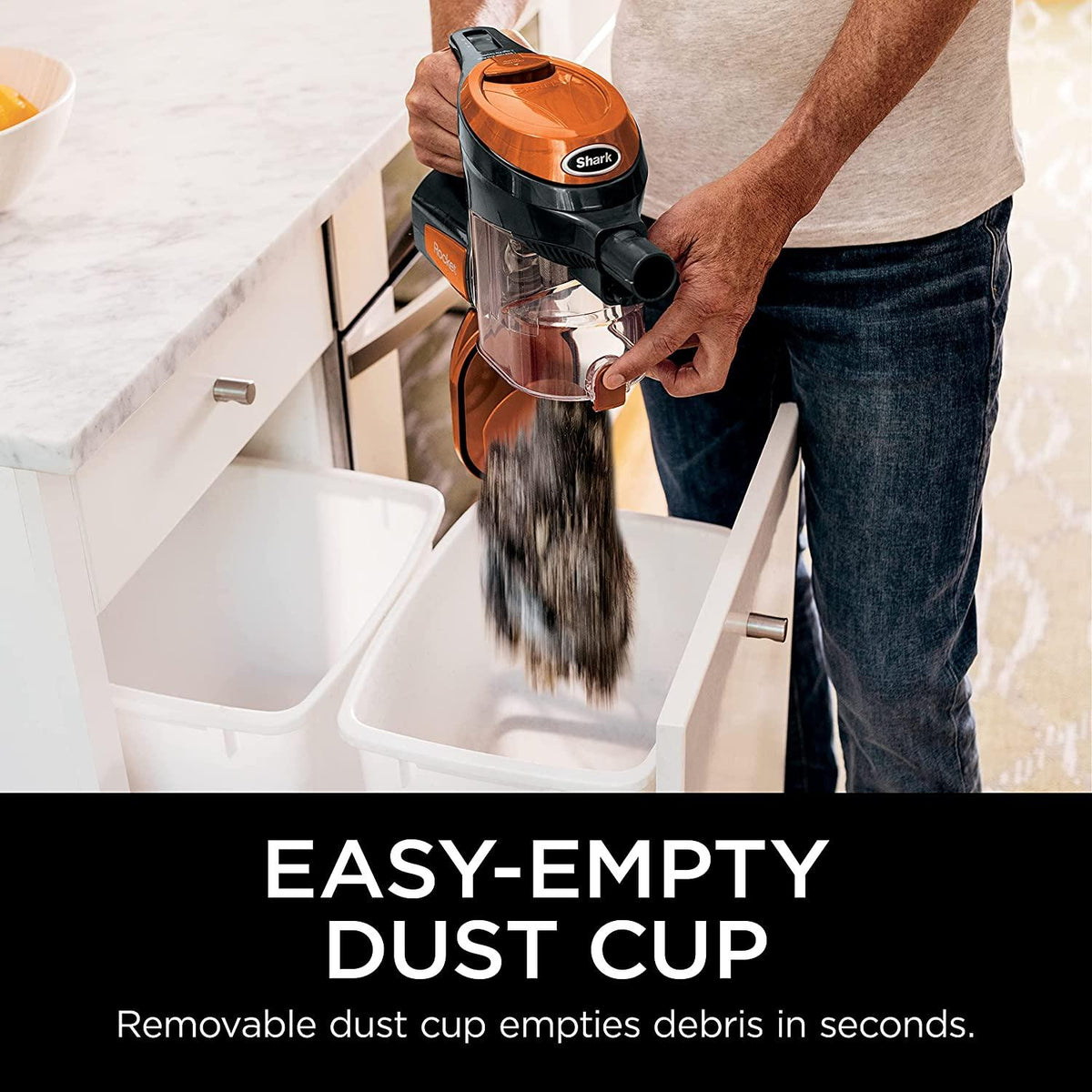 Shark HV302 Rocket Pet Corded Stick Vacuum, Lightweight with Swivel Steering for Carpets &amp; Hard Floors, Converts to Hand Vacuum, Includes Crevice Tool, Pet Multi-Tool &amp; Precision Duster, Orange