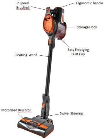 Shark HV302 Rocket Pet Corded Stick Vacuum, Lightweight with Swivel Steering for Carpets &amp; Hard Floors, Converts to Hand Vacuum, Includes Crevice Tool, Pet Multi-Tool &amp; Precision Duster, Orange