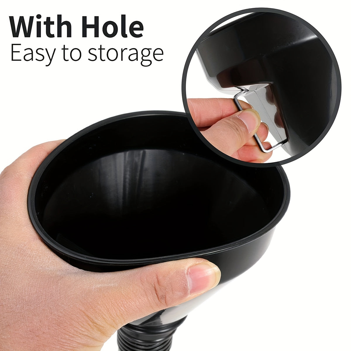 Flexible Automotive Fuel Funnel: Spill-Proof Refueling & Oil Changing Tool with Wide Mouth & Handle