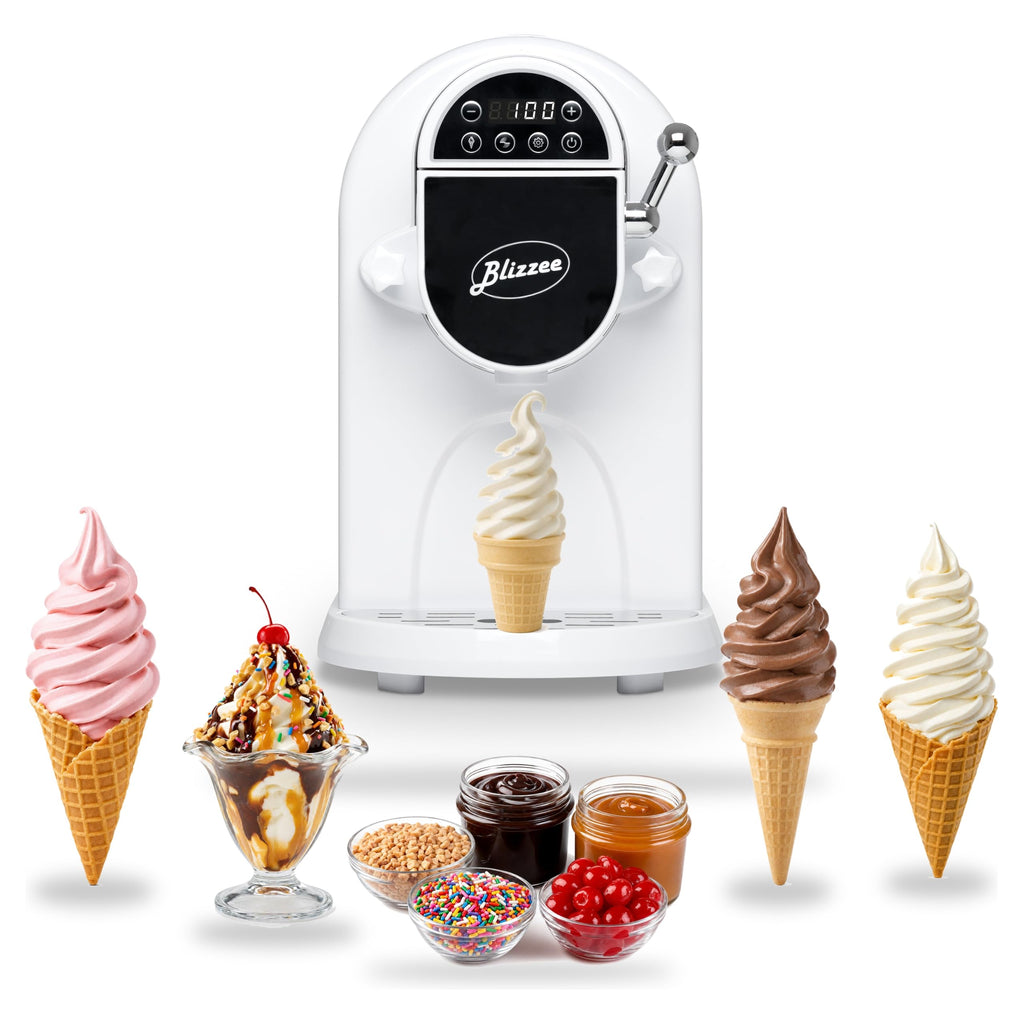 Soft Serve Ice Cream Machine 1.25Qt | No Pre-Freezing Countertop Ice Cream Maker for Home | -In Compressor | Adjustable Hardness, LED Display | Frozen Yogurt, Gelato, Dairy Free