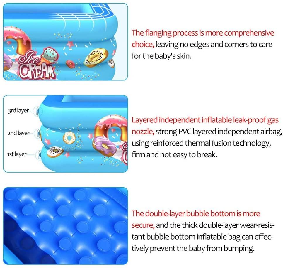 ZYLEDW Inflatable Pool Baby Swimming Pool, Outdoor Paddling Pool with Inflatable Base, Easy to Assemble, for Kids and Adults Entertainment for Garden, Backyard, Outdoor