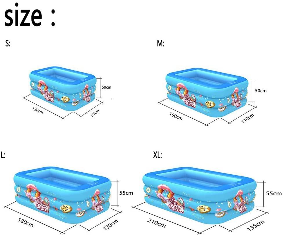 ZYLEDW Inflatable Pool Baby Swimming Pool, Outdoor Paddling Pool with Inflatable Base, Easy to Assemble, for Kids and Adults Entertainment for Garden, Backyard, Outdoor