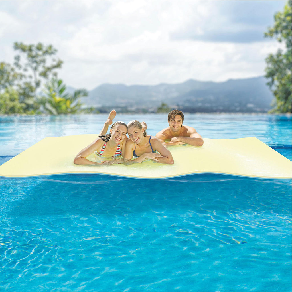 Comfy Floats 12 x 5 Foot No Inflate Dual Layer Tear Resistant High Density Foam Roll Up Water Pad Pool and Lake Float with