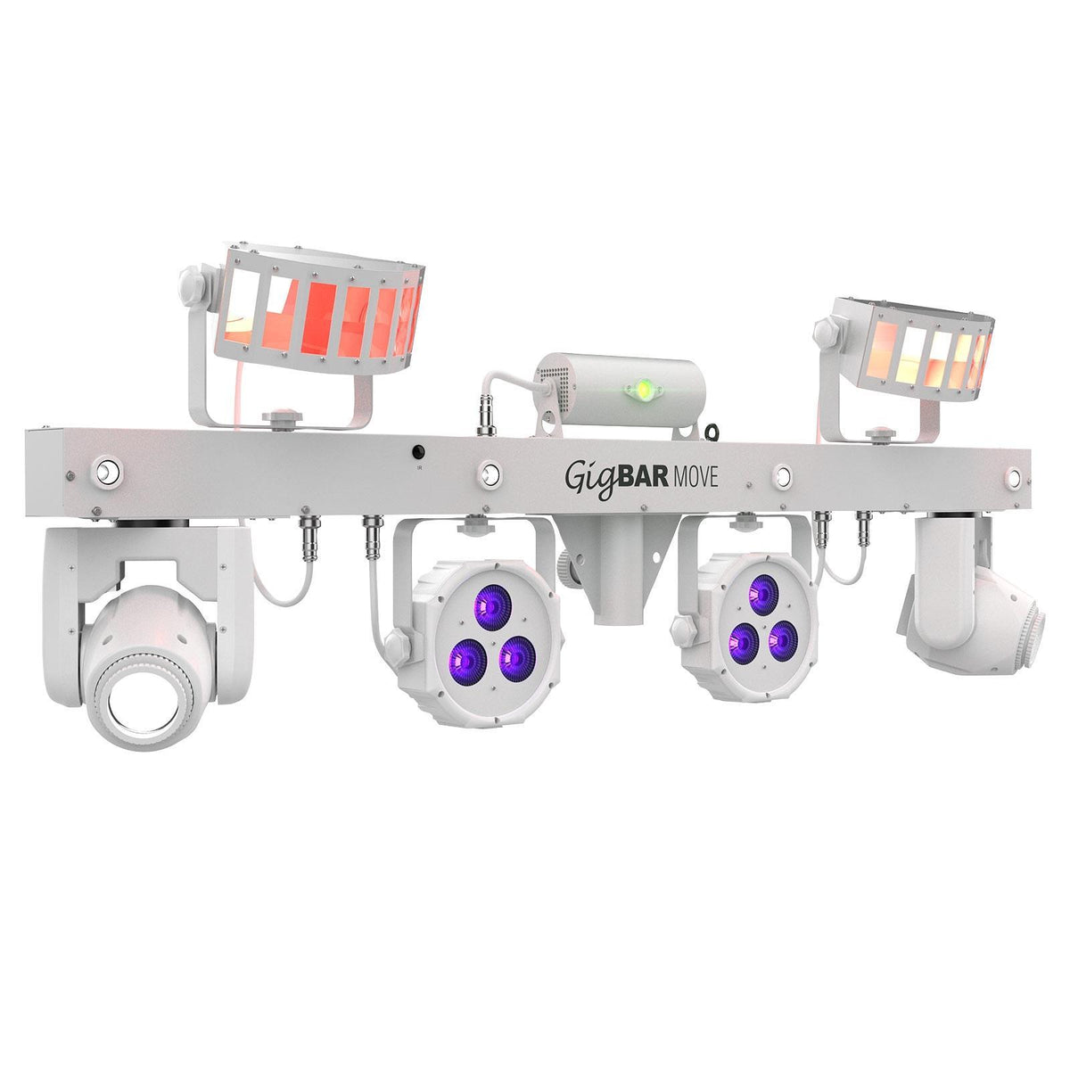 (2) Chauvet DJ GigBar Move White Effect Light Systems with Fog Machine &amp; Programmable DMX Controller Package