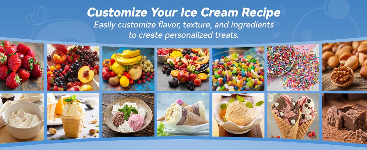 Ice Cream Maker, 1.5-Qt Ice Cream Machine and Frozen Yogurt Machine, 1.5-Qt Insulated Freezer Bowl, LCD Screen and Timer,  Results, Easy to Operate and Clean