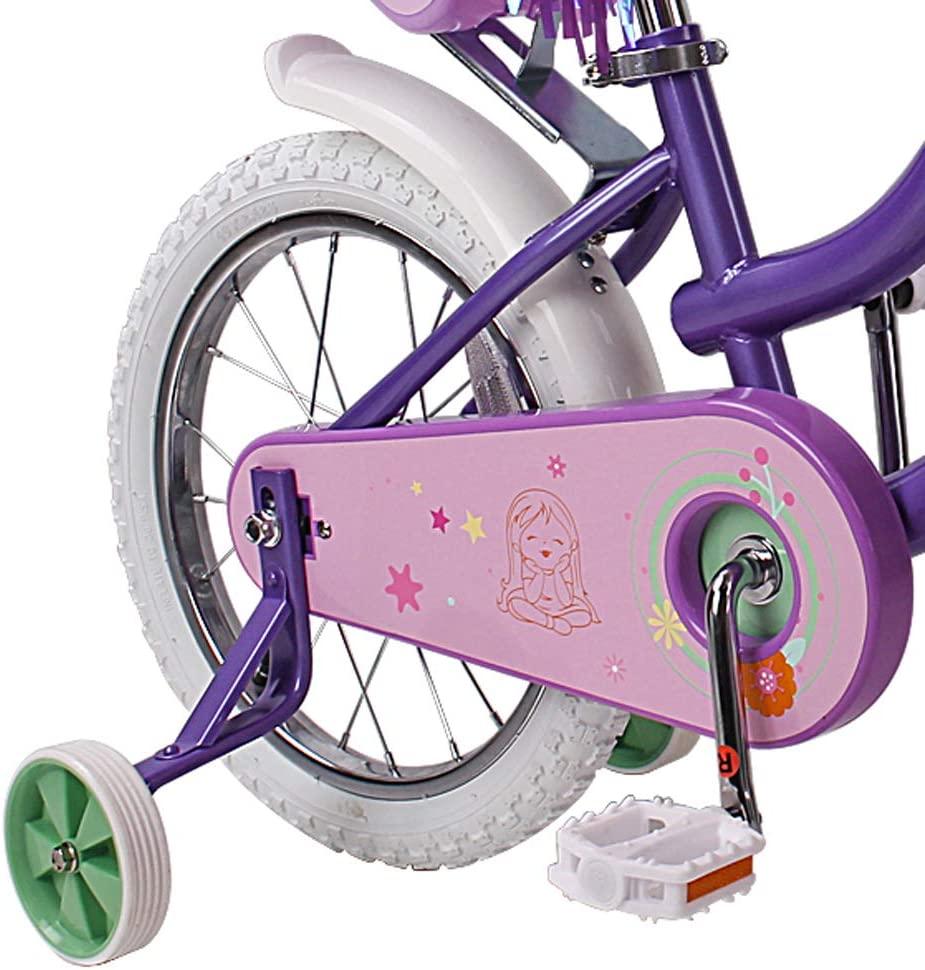 FOUJOY Kids Bike Princess Style 12-14-16 Inch for 2-8 Years Old Girls Children's Bicycle with Flower Basket and Training Wheels