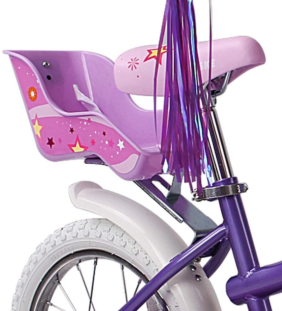 FOUJOY Kids Bike Princess Style 12-14-16 Inch for 2-8 Years Old Girls Children's Bicycle with Flower Basket and Training Wheels