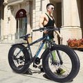 Fat Tire Mens Mountain Bike,17-Inch/Medium High-Tensile Aluminum Frame, 21-Speed, 26-inch Wheels,4.0 Fat tire MTB Mountain Bike for Mens,Outdoor Bicycle Aluminum Frame, up to 440lbs